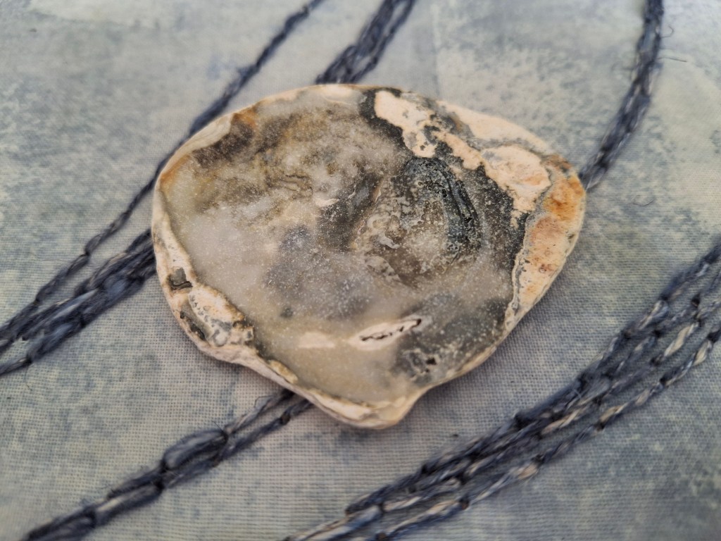 Creating the conversation between shell and stitch by Frances Overy